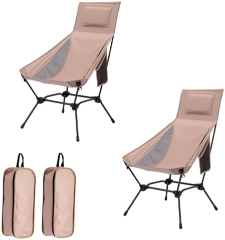 2 Pack High Back Camping Chair, 2-in-1 Height Adjustable, Heavy Duty