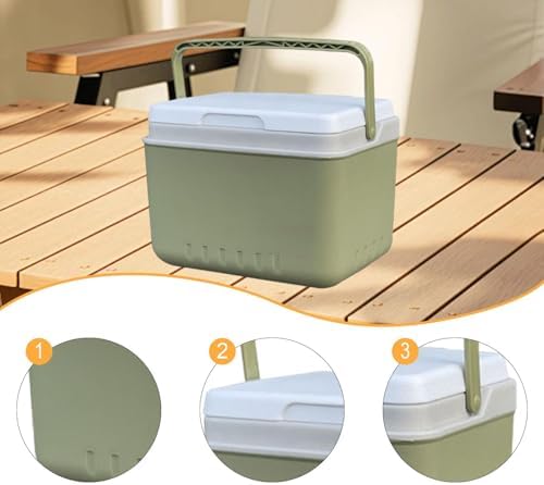 Gralara Insulated Ice Chest Box Portable Multifunctional Hard Organizer Camping Case for Groceries Travel BBQ Fishing Camping