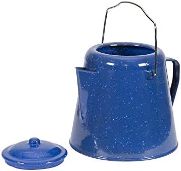Stansport Enamel Coffee Pot 20 Cup (10348), Blue, 9.25" L x 9.25" W x 9.5" H
