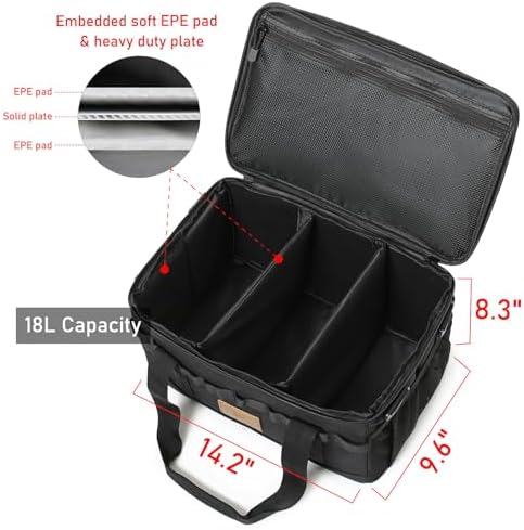 Tactical Camping Storage Bag 18L Utility Tote Bag Camp Kitchen and Trunk Organizer (Black)