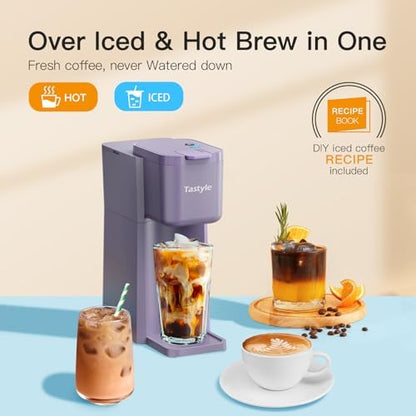 Tastyle Mini Single Serve Hot and Iced Coffee Maker for K Cup and Ground