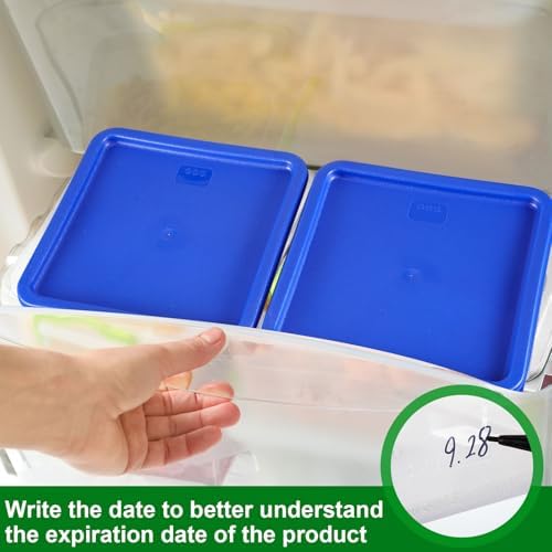FoldTier 2 Pcs Square Food Storage Containers, Blue, 18 Qt