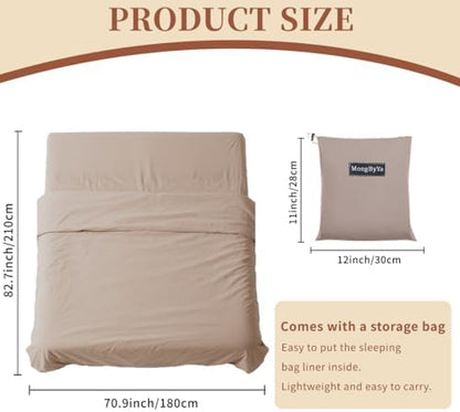 Sleeping Bag Liner, Compact Travel Sheets for Hotel Hostel