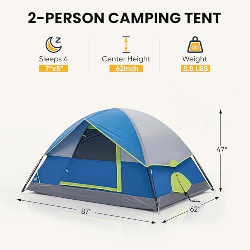 NEWBULIG Camping Tent 2 Person, 2 Person Tent for Camping, Instant Setup