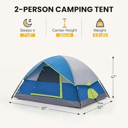 NEWBULIG Camping Tent 2 Person, 2 Person Tent for Camping, Instant Setup