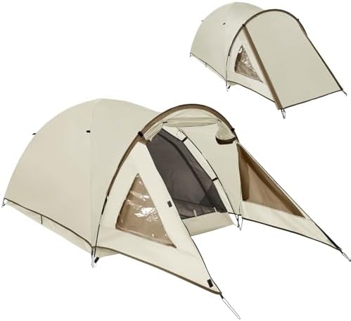 2/4 Person Camping Tent with Porch, Lightweight Waterproof Tent Easy Setup