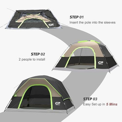 CAMPROS CP Tents for Camping 2/4/6 Person, Waterproof Windproof Dome Tent