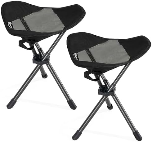 Portal 2 Pack Tall Folding Tripod Stool Portable Tripod Chair for Outdoor Camping