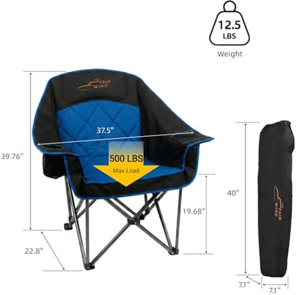FAIR WIND 2 Pack XL Oversized Padded Camping Chair Heavy Duty for Adults