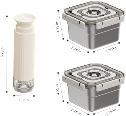 Stainless Steel Vacuum Food Storage Container with Handle- 2pack(1850ml)