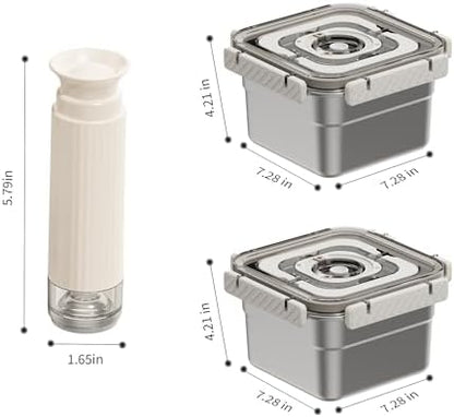Stainless Steel Vacuum Food Storage Container with Handle- 2pack(1850ml)