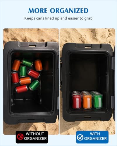 3 Pack Can Organizer Rack Designed for Ninja FrostVault 45QT/65QT Wheeled Cooler, Clear Beverage Can Holder for Cooler Drink Storage, 4 Cans Per Row, Cooler Accessories for Camping Beach Tailgating