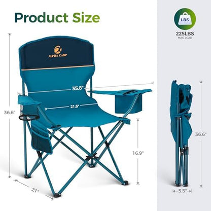 ALPHA CAMP Folding Camping Chair for Adults Lawn Chair for Camping Outdoor
