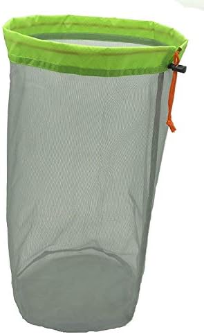 Alemon Mesh Stuff Sack, Drawstring Ditty Bags Storage Pouch Bag Stuff Sacks for Backpacking Travel Camping Hiking, Ultralight, Small to XXlarge Set of 5