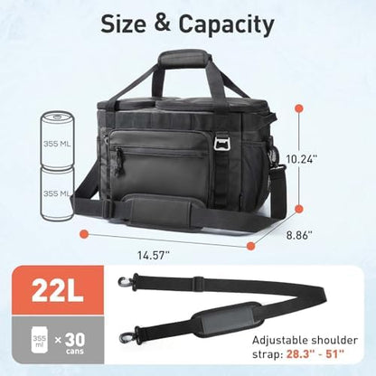 TOURIT 2-Zone Soft Cooler Bag 30/48 Cans, Dry & Wet Insulated Beach Cooler