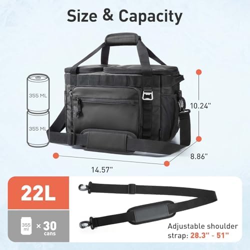 TOURIT 2-Zone Soft Cooler Bag 30/48 Cans, Dry & Wet Insulated Beach Cooler