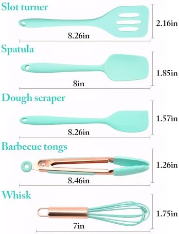 Kitchen Utensil Set,5 Pcs Mini Silicone Cooking Utensils Sets