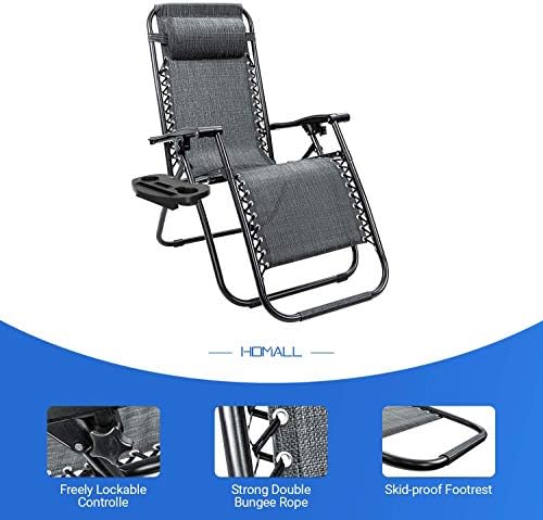 Homall Zero Gravity Chair Adjustable Folding Lawn Lounge Chairs
