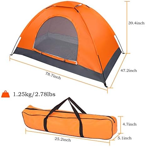 Camping Tent, Waterproof & Windproof Camping Dome Tent Automatic Pop Up Quick Shelter with Portable Carry Bag for Outdoor Hiking
