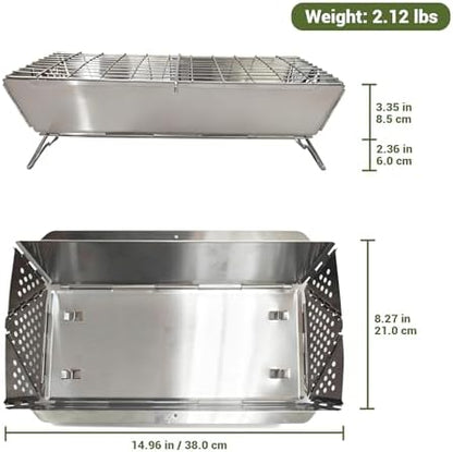 Charmline 16x9 in Small Portable Charcoal Grill, Small Fire Pit