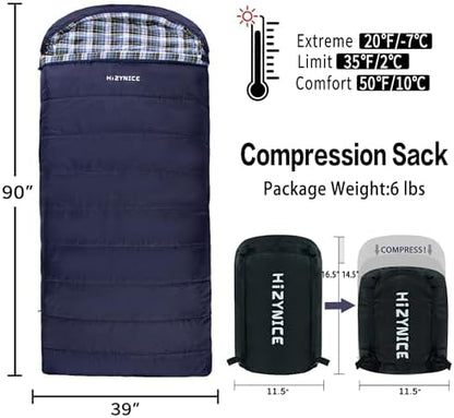 HiZYNICE Sleeping Bags for Adults XXL Cold Weather