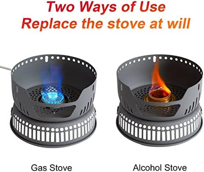 ALOCS 11pc Lightweight Camping Cookware Set with Gas and Alcohol Stove