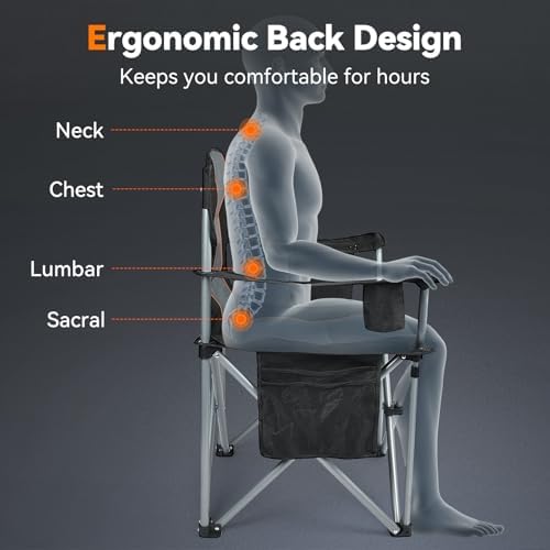 Camping Chairs, 2 Pack Oversized Heavy Duty Fully Padded Folding Chairs