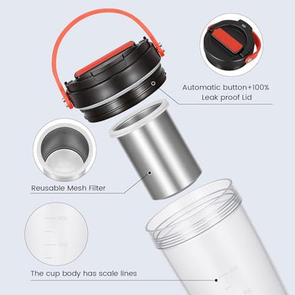 20oz Portable Electric Espresso Maker Travel Mug for Camping, Black
