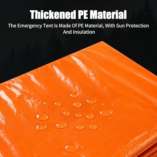 Emergency Survival Tent Shelter, 1 or 2 Person Emergency Tent with Emergency Whistle Emergency Shelter,Life Tube Tent for Camping,Hiking, Backpacking