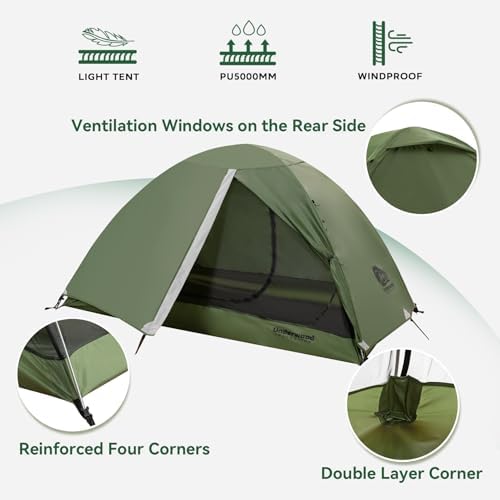 1/2/3/4 Person Lightweight Backpacking Tent, Waterproof Camping Hiking Tent