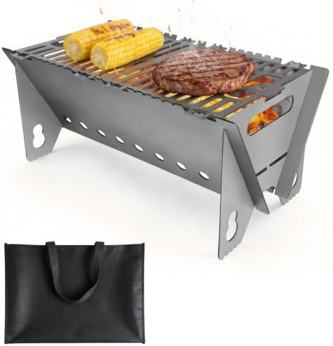 Portable charcoal Grill,Foldable Heavy Duty Camping,Non-Toxic