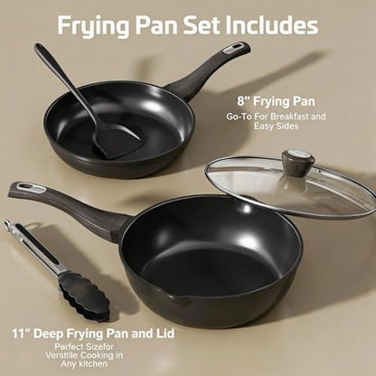 Nonstick Cookware Set, Titanium Coating Pan Set