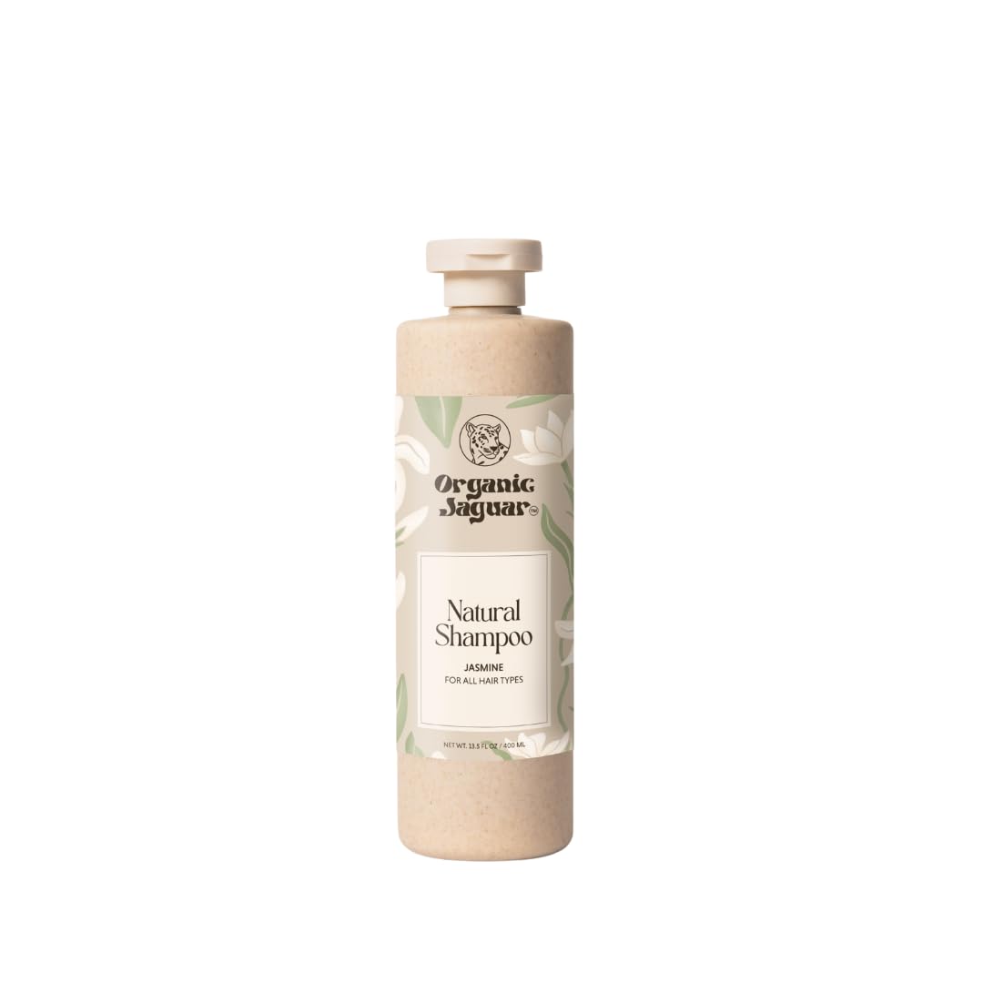 Natural Shampoo for Hair Care, Sulfate Free Shampoo with Castor Oil, Jasmine, Glycerin, Aloe Vera & Mild Thickening Agent, Dry to Color Treated to All Hair, 13.5 fl oz