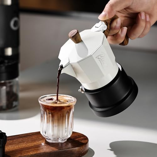 Bincoo Three Valve Espresso Maker Stovetop,Camping Moka Pot 2 Cup/120ML,Stove Top Espresso Italian Coffee Maker