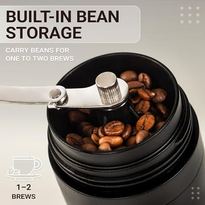 Manual Coffee Grinder for Camping and Travel, Portable Pour Over Brewer Kit