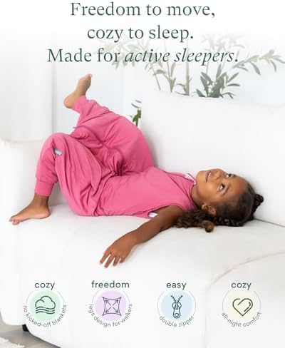 PurComfy Bamboo Viscose Toddler Sleep Sack with Feet, 12-18-24-2t-4t-5t