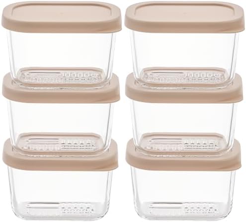 Glass Food Storage Containers with Lids — 12 Piece — 10.5 oz Glass with BPA-Free Leak Resistant Stackable Lids — Microwave, Oven & Dishwasher Safe — Ideal for Meal Prep & More - Cashew Cream