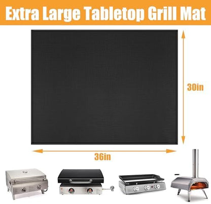 Heat Resistant Mats for Countertop fits Tabletop Grill, 36x30x0.02in, Black