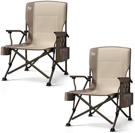 TIMBER RIDGE Oversized Folding Camping Chair High Back 500lbs