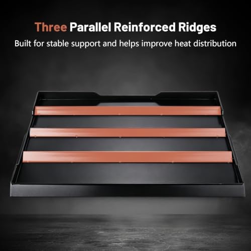 Upgraded 23"x16" Ceramic Coated Cast Iron Griddle, 2.56" High Sidewalls, Heavy-Duty Natural Nonstick Flat Top with Food-Safe Ceramic Finish, Dual Handles, Universal for Gas/Charcoal Grill & Stove Top