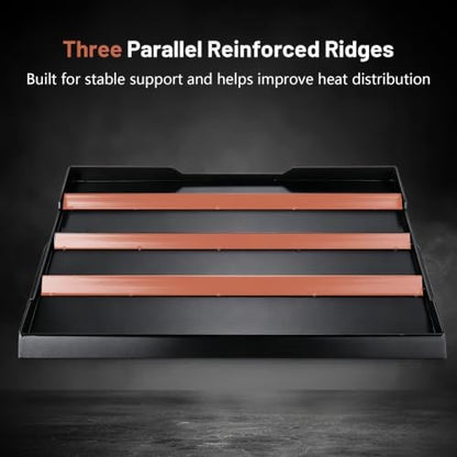 Upgraded 23"x16" Ceramic Coated Cast Iron Griddle, 2.56" High Sidewalls, Heavy-Duty Natural Nonstick Flat Top with Food-Safe Ceramic Finish, Dual Handles, Universal for Gas/Charcoal Grill & Stove Top