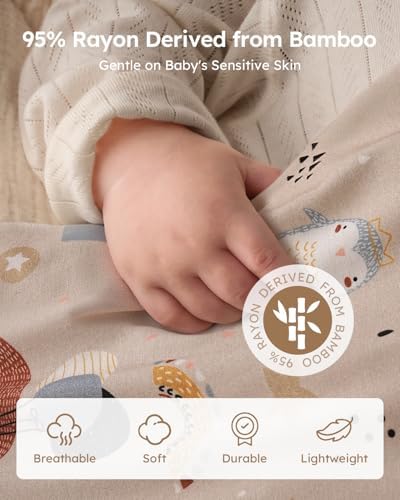 Yoofoss Baby Sleep Sack 0-6 Months Rayon Made from Bamboo 1.0 Tog
