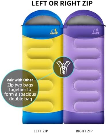 Sleeping Bags for Adults Kids - 3 Season Cold&Warm Weather Waterproof Camping Sleeping Bag - Lightweight Sleeping Bags for Camping Hiking Outdoor Travel