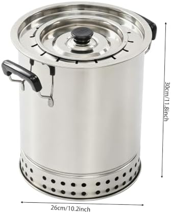 Outdoor Stainless Charcoal Grill Barrel with 16 Skewers