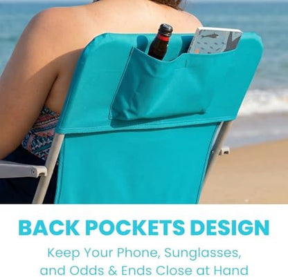 #WEJOY Folding Beach Chairs for Adults, High Back Lightweight for Camp Lawn