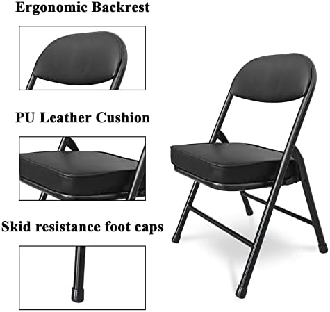 Mini Padded Folding Stool - 12.2 Inch Camping Black 2-Pack