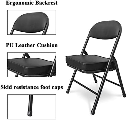 Mini Padded Folding Stool - 12.2 Inch Camping Black 2-Pack