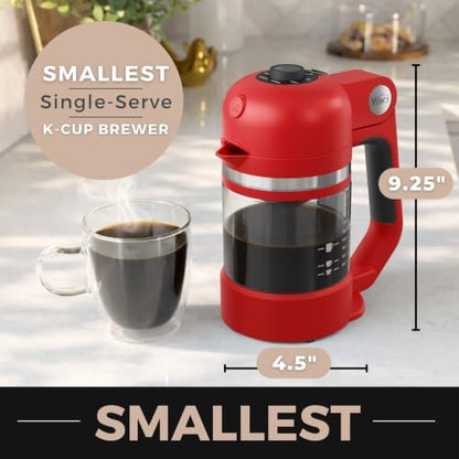 VINCI Micro Café Brewer Compact Coffee Maker for K-Cups & Grounds (Red)