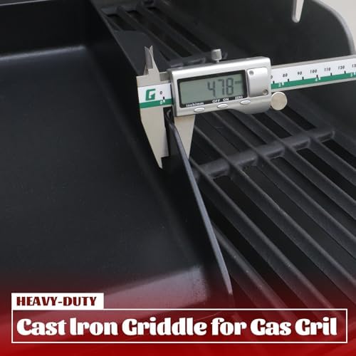 Upgraded 23"x16" Enamelled Cast Iron Griddle, 2.56" High Sidewalls, Heavy-Duty Nonstick Flat Top with Dual Handles, Universal for Gas/Charcoal Grill & Stove Top