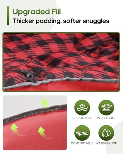 Padded Double Camping Chair Loveseat Oversized Camping Couch, Red